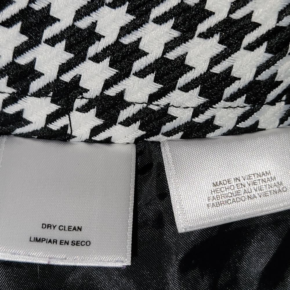 Kasper Black and White Houndstooth  Pleated Pencil Skirt Size 12 - Picture 7 of 8